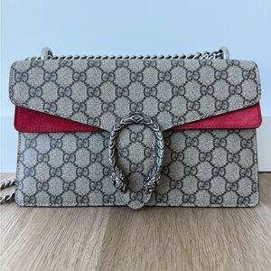 Gucci Red and Gray Shoulder Bag